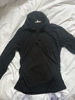 Madewell ruched jersey polo shirt
